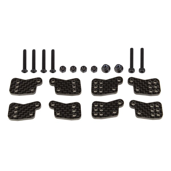 Team Associated RC8B4.1 FT Rear Hub Tower Set, carbon fiber