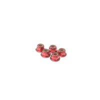 Hiro Seiko 4mm Alloy Flange Nylon Nut  [Red] ( 5 pcs)