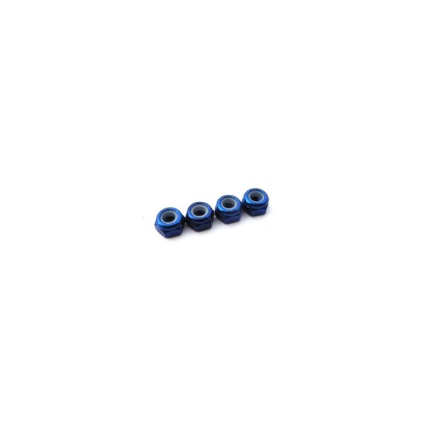 Hiro Seiko 3mm Alloy Nylon Nut (S_Size)  [Y-Blue] ( 4 pcs)