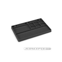 Jconcepts parts tray, rubber material - black