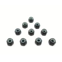 MR33 Aluminium Mutter Selbstsichernd 3,0mm - Schwarz (10)