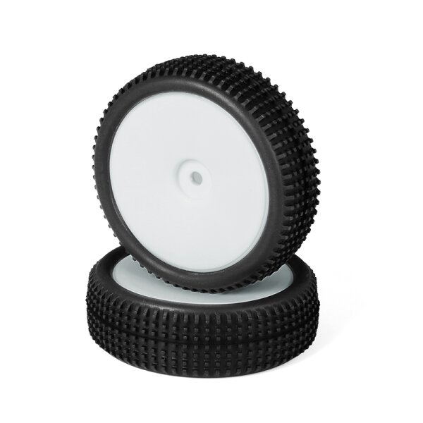 LC Racing Jetgo Mini Buggy 2WD Front Tires Pre-Mounted 2pcs (50° Yellow dot White rim)
