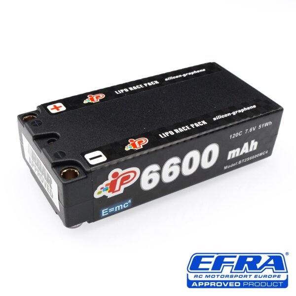 Intellect MC4 6600mAh 120C 7.6V Long Runtime Graphene Shorty Pack LiHV