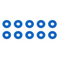Team Associated Bulkhead Washers, 7.8x0.5 mm, blue aluminum