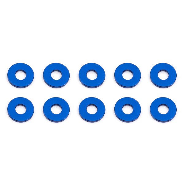 Team Associated Bulkhead Washers, 7.8x1.0 mm, blue aluminum