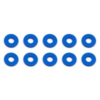Team Associated Bulkhead Washers, 7.8x1.0 mm, blue aluminum