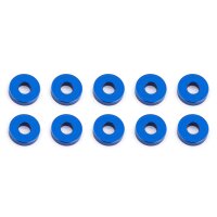 Team Associated Bulkhead Washers, 7.8x2.0 mm, blue aluminum