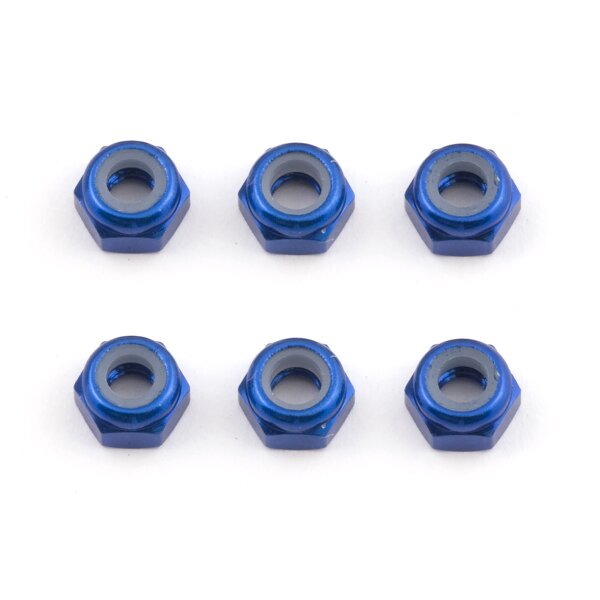 Team Associated FT M3 Locknut, blue aluminum