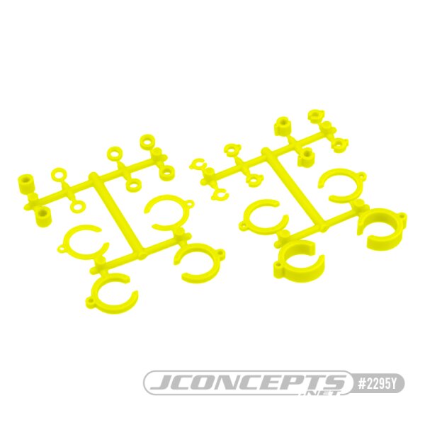 JConcepts Big Bore Shock Limiter, up-travel kit, 24pc - yellow (Fits – 3.0 and 3.5mm shock shafts)