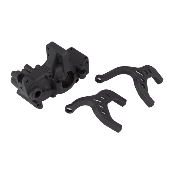Team Associated RC10B6 FT Laydown Gearbox and Chassis Braces, carbon